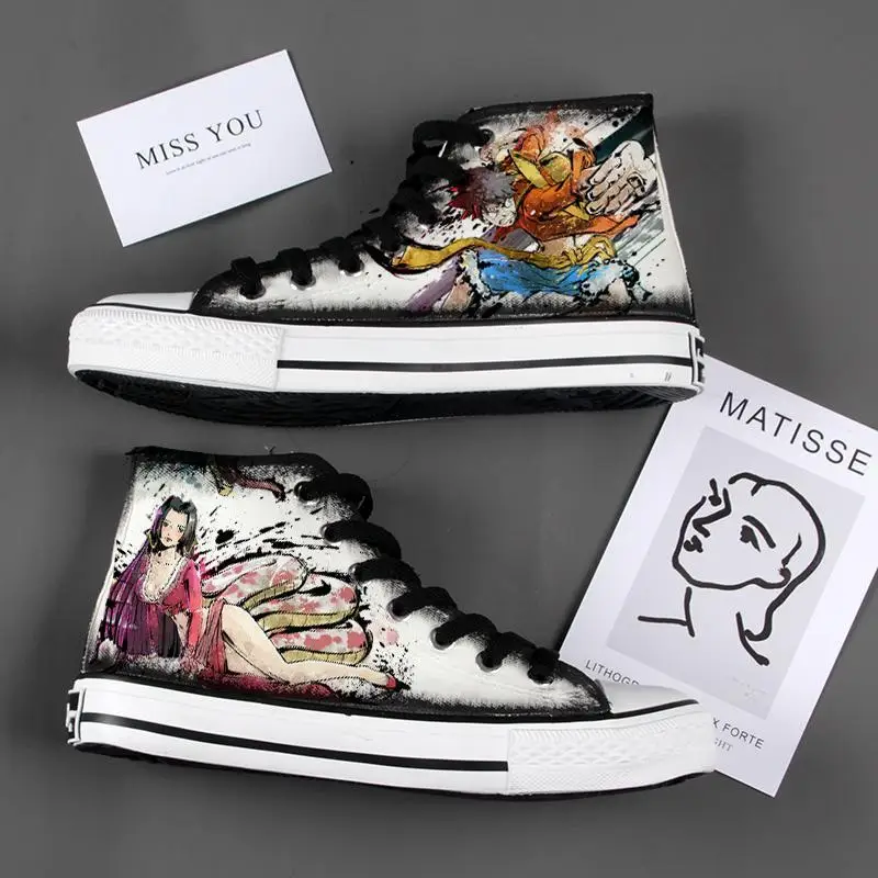 2023 New Anime One Piece Canvas Sneakers Casual Shoes Unisex Cartoon Luffy Roronoa Printing Comfortable Flat 4 - One Piece Shoes Store