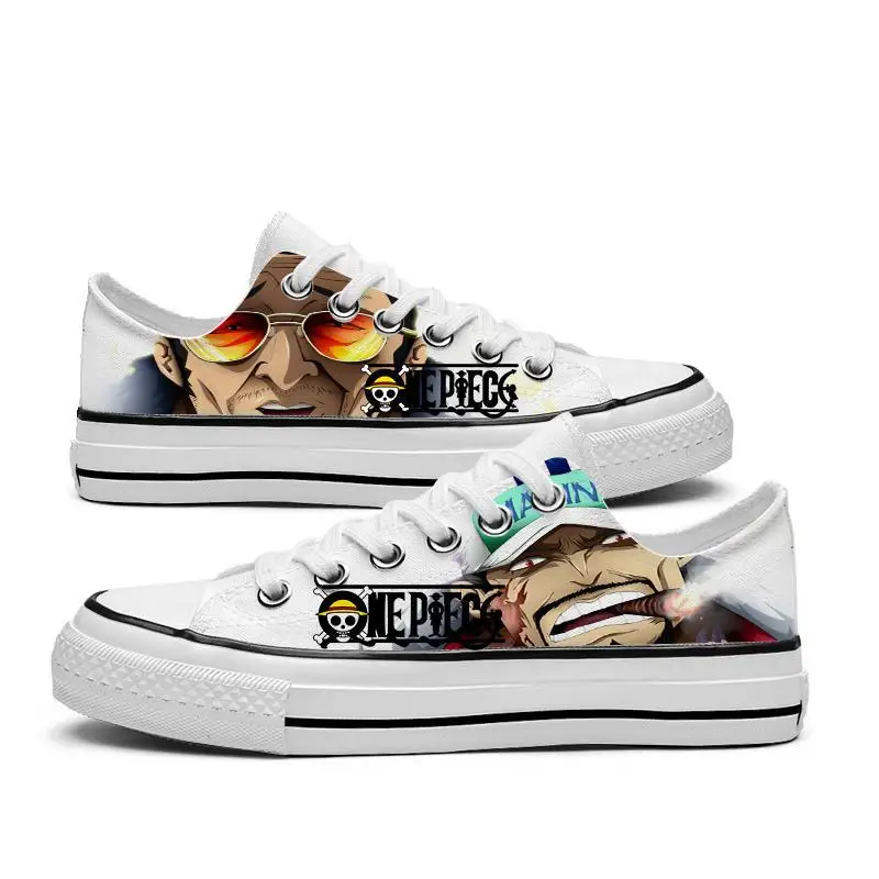 2023 New Anime One Piece Fashion Low Canvas Shoes Sneakers Luffy Roronoa Zoro Ace Men Women 17 - One Piece Shoes