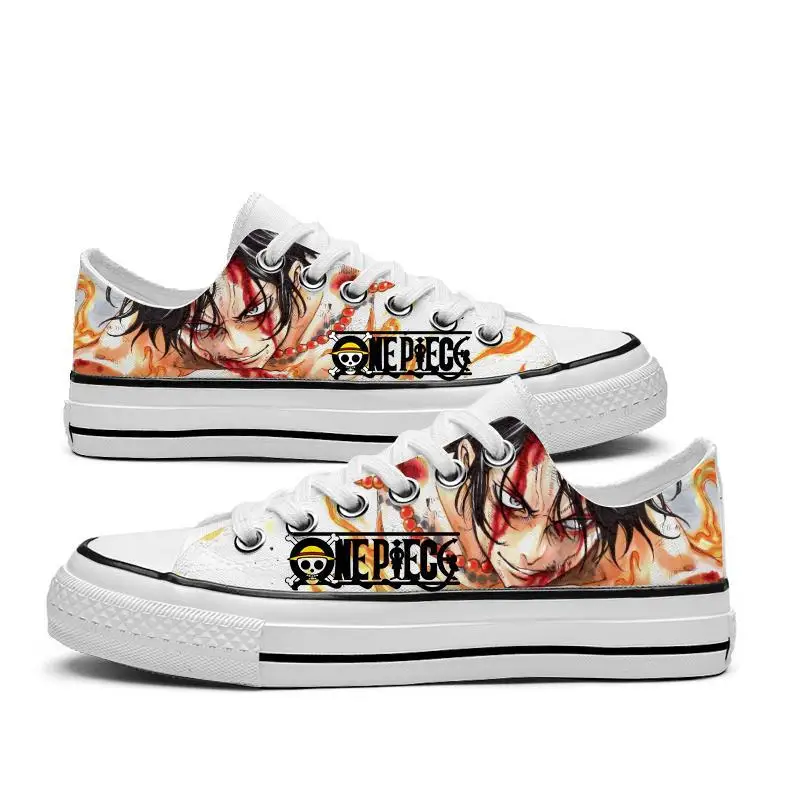 One Piece Luffy Roronoa Zoro Autumn New White Canvas Shoes Low Heel Canvas Shoes Casual Shoes 16 - One Piece Shoes Store
