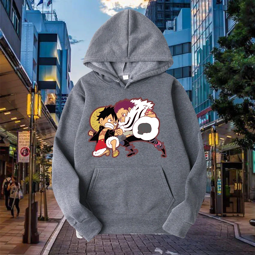 kf S4ace51bd4ca6473884e68d03d300ccbeK Anime ONE PIECE Hoodies Monkey D Luffy casual men s and women s pullover role playing - One Piece Shoes Store