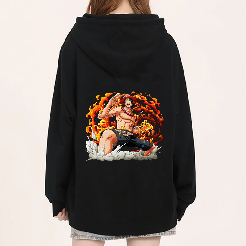 kf S5542afaba5394dc9840b81a20ba5380fG Anime ONE PIECE Hoodies Portgas D Ace casual men s and women s pullover role playing - One Piece Shoes Store
