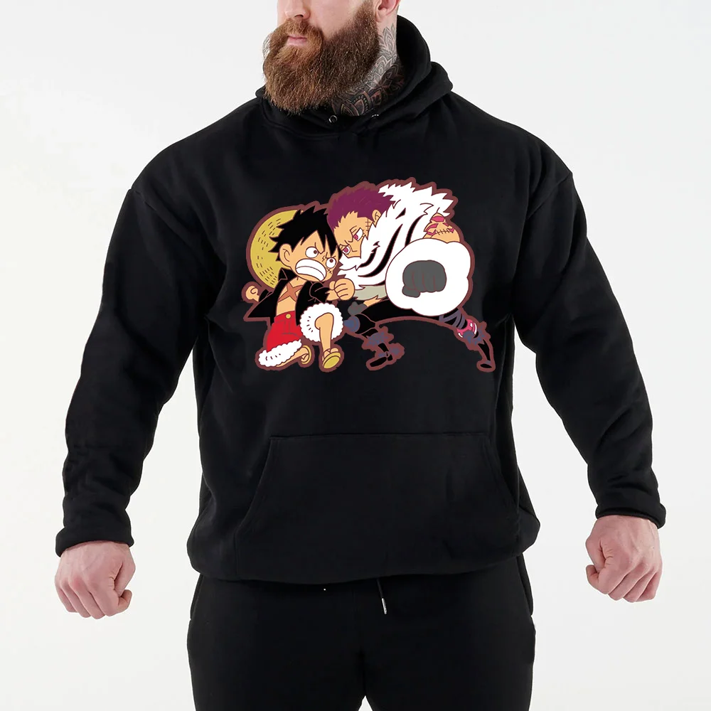 kf Sc66039b51653415f86959ed6873159338 Anime ONE PIECE Hoodies Monkey D Luffy casual men s and women s pullover role playing - One Piece Shoes Store