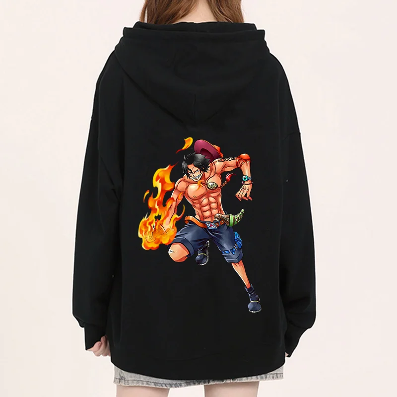 kf Se07098d1343249b09d292f1ddc3ee848Q Anime ONE PIECE Hoodies Portgas D Ace casual men s and women s pullover role playing - One Piece Shoes Store